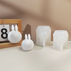 全铭祥可爱小兔摆件硅胶模具DIY扩香石石膏兔子装饰模具跨境新品