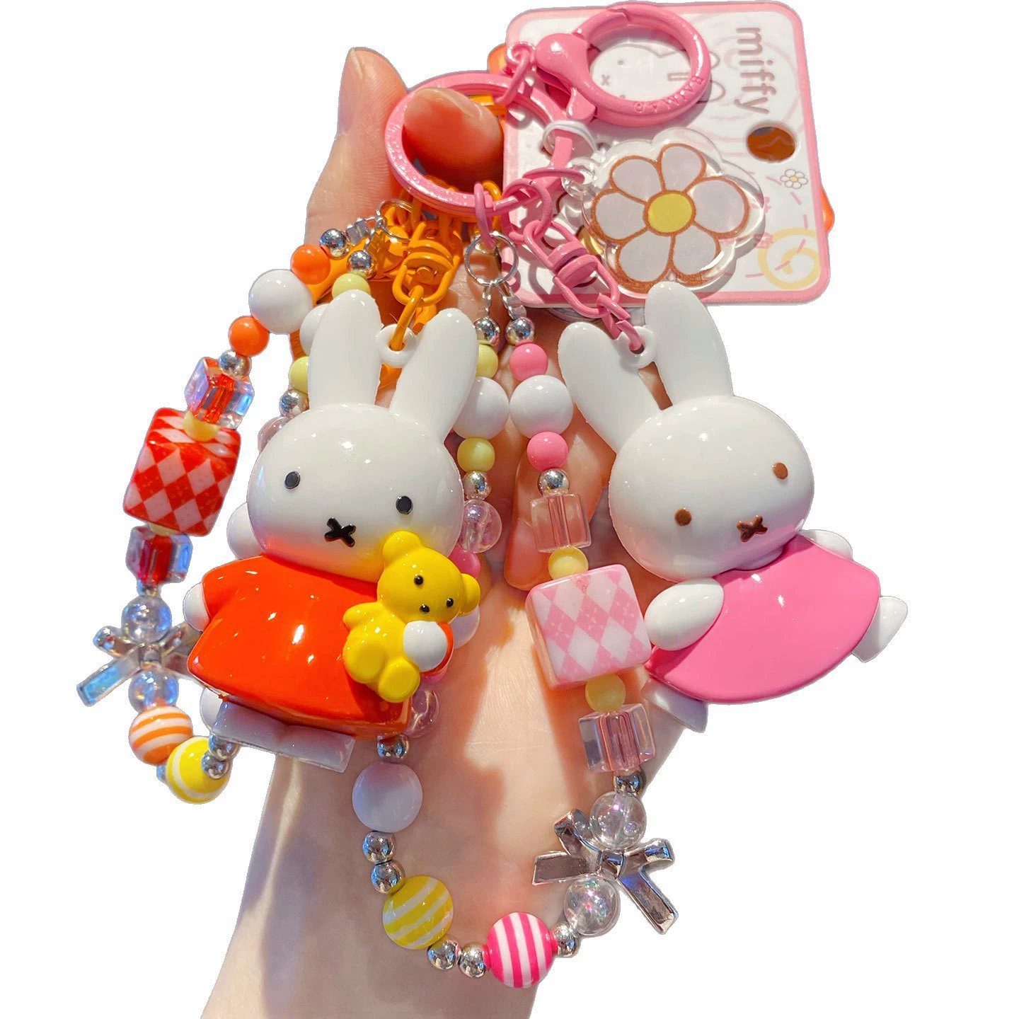 Брелок (Miffy) бисерный зайчик, оригинальная коллекция 2025, подвеска для рюкзака, разноцветные варианты