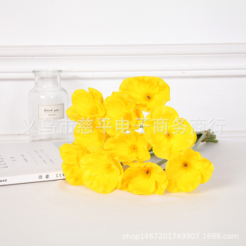 Simulación transfronteriza pu mini flor de amapola artificial flor falsa Yumeiren ramo hogar decoración de la boda flor artificial fábrica