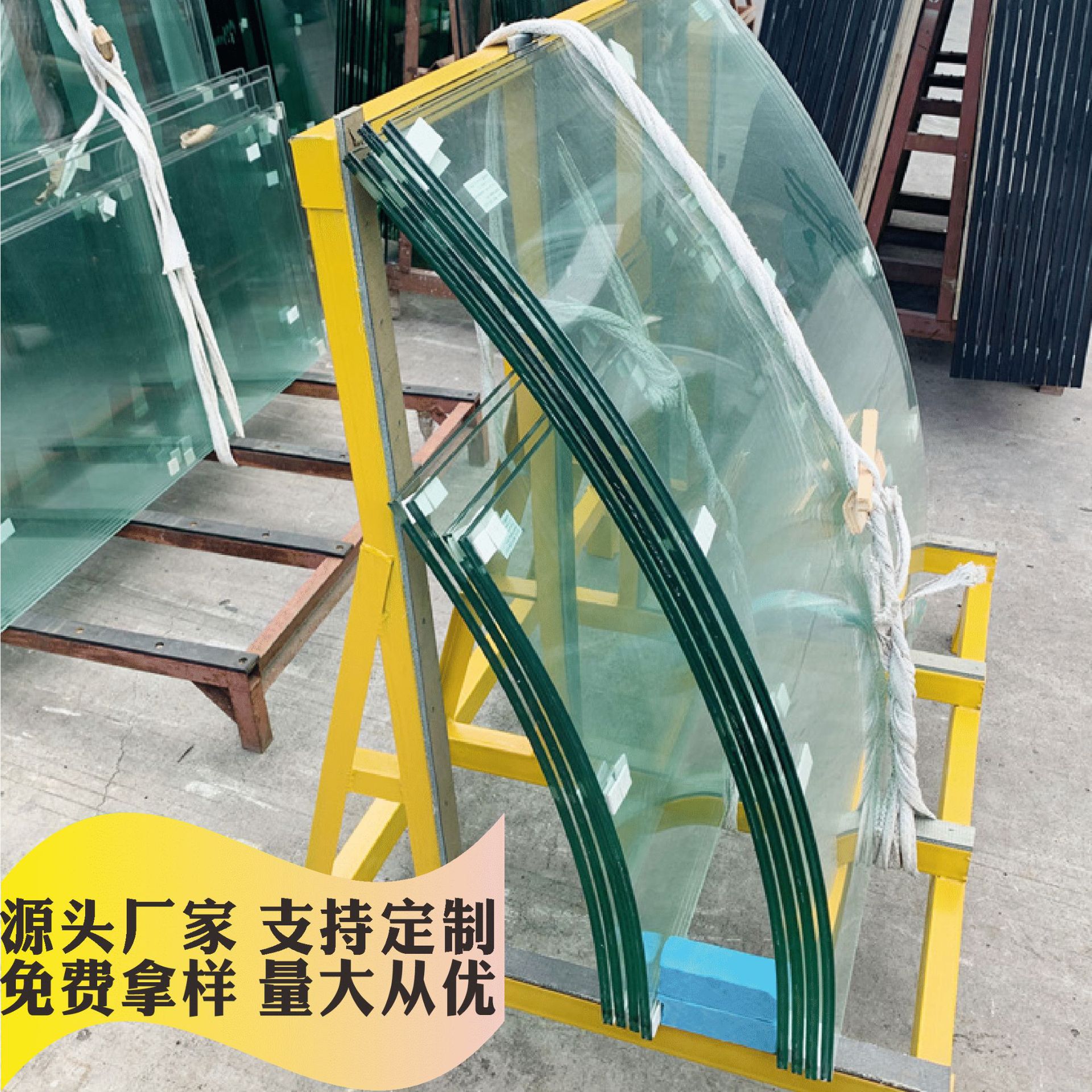 建筑工程专用耐高温热弯钢化玻璃异形弧形钢化玻璃厚度大小加工
