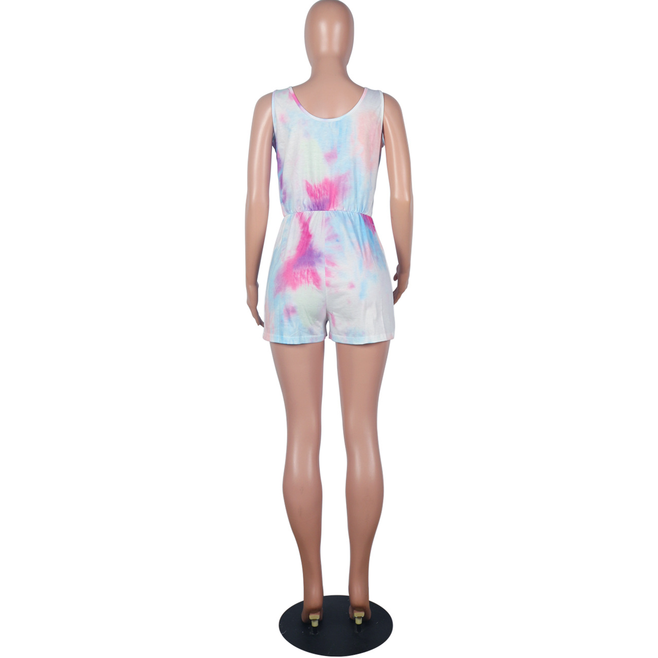 Spring Summer Women Wear Jumpsuit Home Tie Dyed Printed Casual Jumpsuit Women Clothing