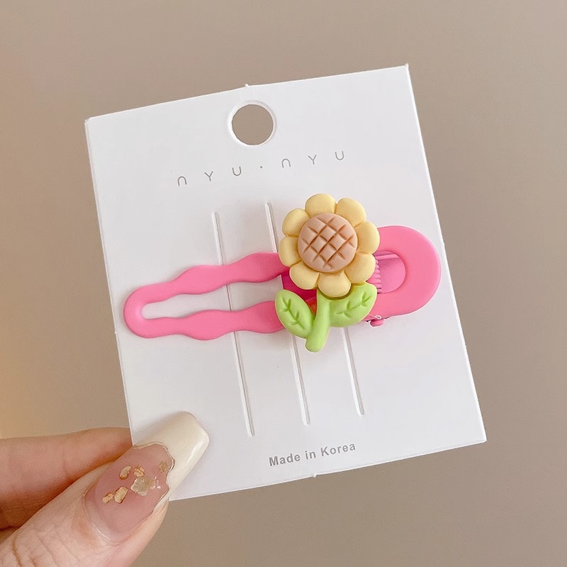 Dulce crema de viento pequeño pez clip de boca de pato de la frente de las niñas cejas laterales cabello rotos tarjetas de cabello de alta calidad no lastimar tocado de cabello