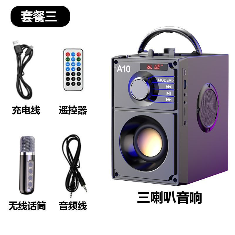 A10越境木箱携帯電話ワイヤレスBluetoothスピーカー、カード挿入式屋外ポータブルスピーカー、重低音サウンド、カラオケステレオ|undefined