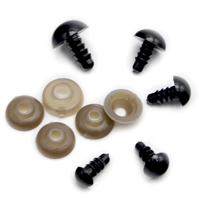 DIY Doll Eye Accessories Plastic Black Bean Eye All Black Screw Eye Plush Toy Handmade Doll Eye Decoration