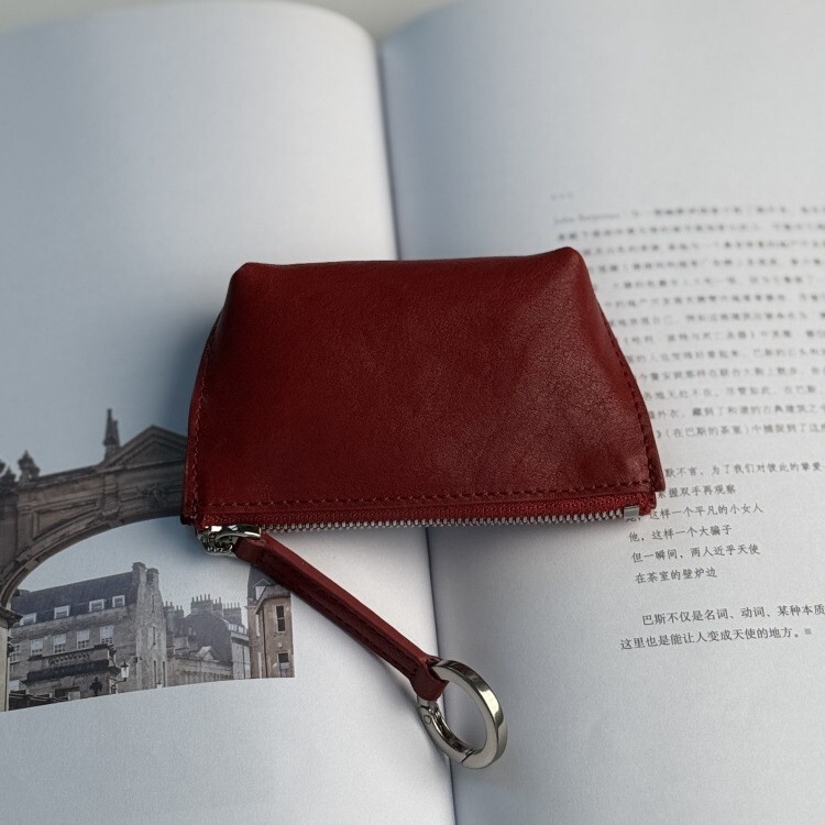 High-End Women's Coin Purse, Genuine Leather Soft Key Bag, Mini Lipstick Bag, Portable Storage Bag, Light Luxury