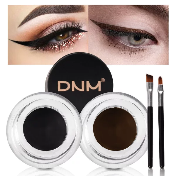 Dnm Two-Color Waterproof Eyeliner Non-Stick Cup Natural Long-Lasting Eyebrow Cream Two Bottles Multi-Colorful Combination Wholesale