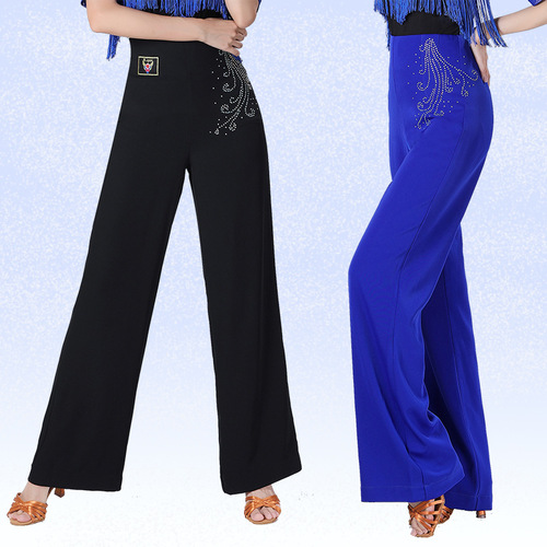 Latin dance pants for women, wide-leg pants, high-waisted drape dance clothes, practice clothes, dance pants, modern dance pants
