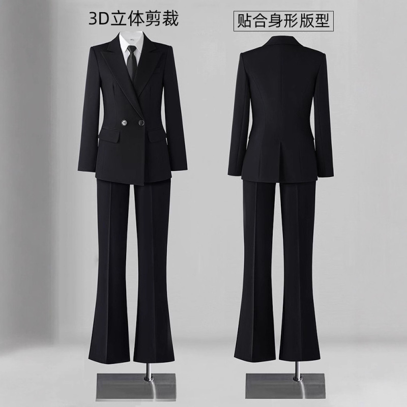 西装套装女职业正装大学生公考面试工作服气质高级感黑色西服外套|undefined