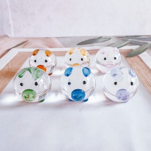 Special Offer: Glass Crystal Pig Ornaments, Intangible Cultural Heritage Crafts, Cute Round Pig Decorations, Cartoon Glass Dolls