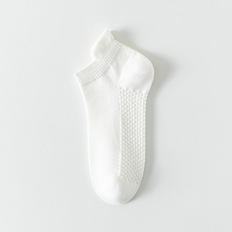 Calcetines de algodón de color sólido, calcetines de barco de malla de verano, calcetines de algodón de paquete independiente, calcetines cortos