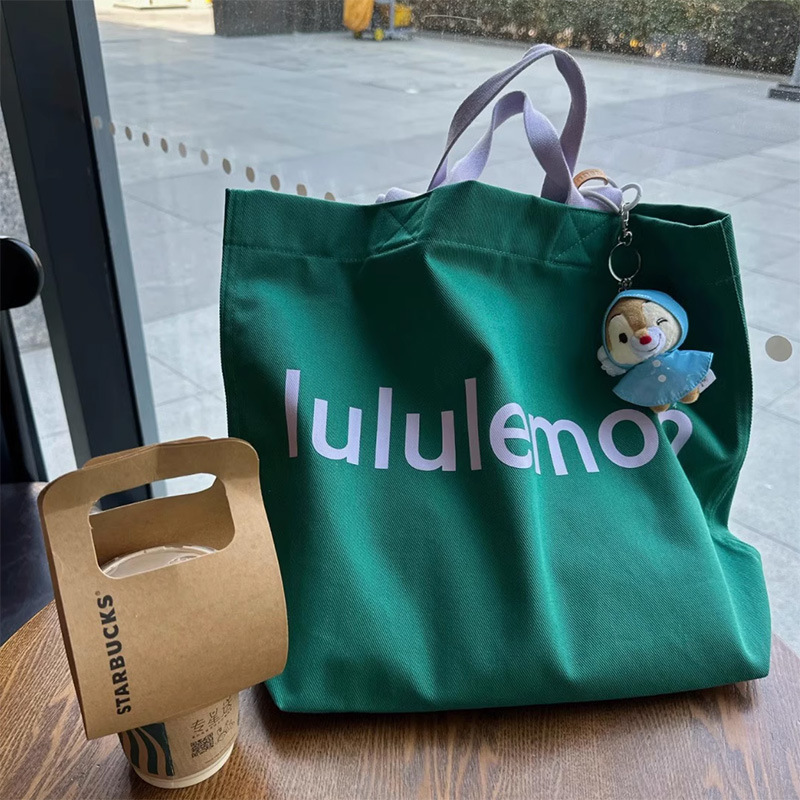 Lulu Same Style Canvas Bag 2025 New Colors Daily Matching Cross-Border Best-Selling Tote Bag for Women Crossbody