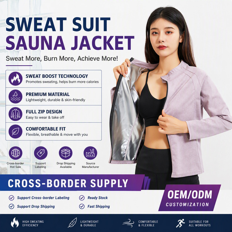 Cross-Border Sweat-Enhancing Fitness Clothing, Running Sweat-Wicking Fat-Reducing Sportswear, Plus-Size Slimming Body-Shaping Tight-Fitting Women's Jacket Cross-Border Sweat-Enhancing Fitness Clothing, Running Sweat-Wicking Fat-Reducing Sportswear, Plus-Size Slimming Body-Shaping Tight-Fitting Women's Jacket
