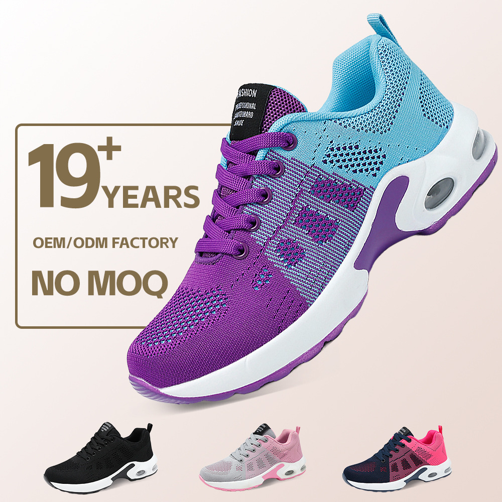 Zapatos de mujer versátiles de primavera, zapatos de talla grande, zapatos informales, transpirables, ligeros, con cordones, con amortiguación de aire, zapatos deportivos transfronterizos para mujer