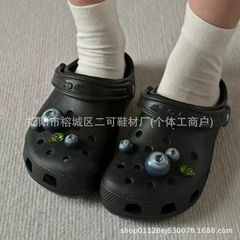 New simulated fruit-themed, creative, and fun clog shoe charms, featuring blueberry designs, and detachable decorative accessories for casual wear New simulated fruit-themed, creative, and fun clog shoe charms, featuring blueberry designs, and detachable decorative accessories for casual wear