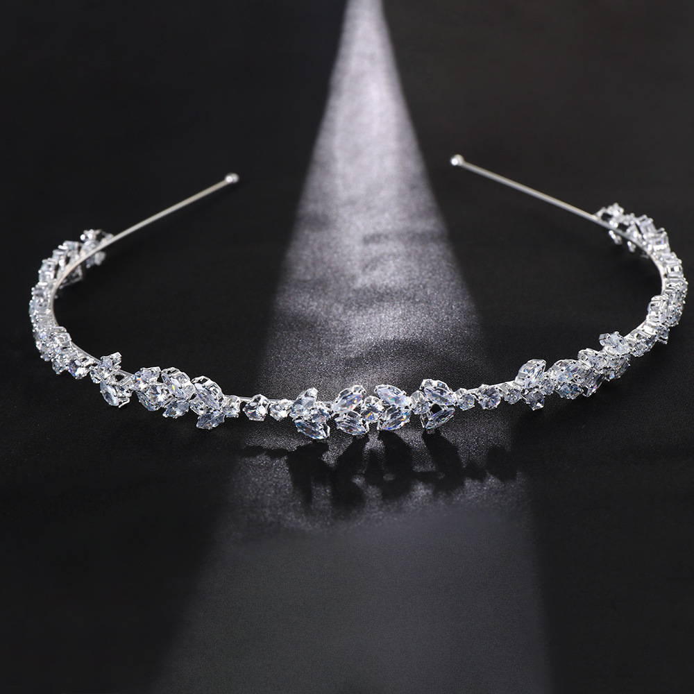 Europa y los Estados Unidos venta caliente hojas zircon bandas para el cabello de lujo temperamento de novia tocado de alta calidad accesorios banda para la cabeza