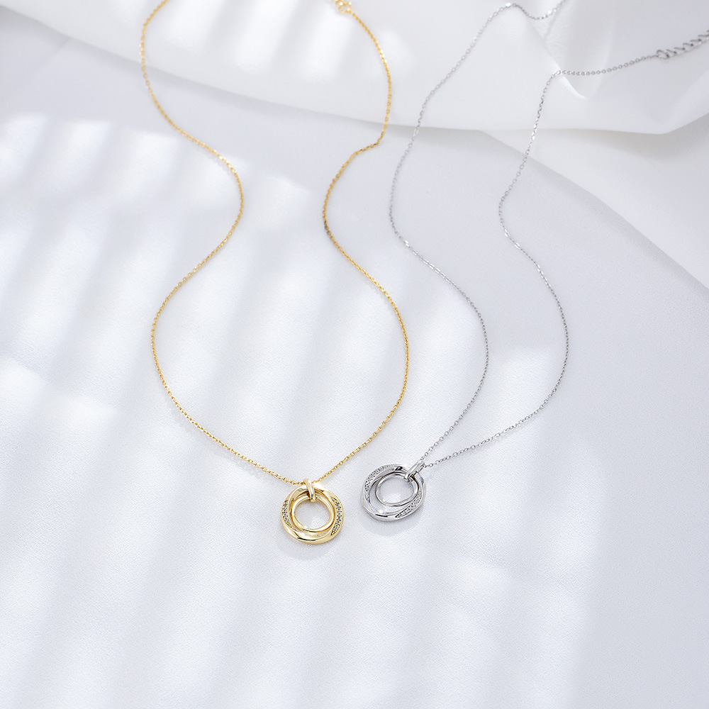 Zircon Inlay Material Pendant Necklace Classification 925 sterling silver Chain Material 925 Sterling Silver Zircon Inlay Geometric Pendant Necklace