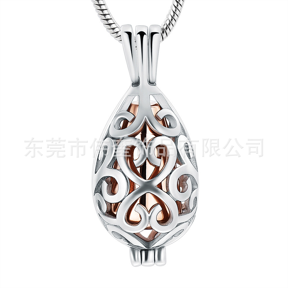 Comercio exterior de la joyería al por mayor de Europa y América de Loto puede abrir mascota cinerario ataúd de acero de titanio colgante collar conmemorativo en stock al por mayor