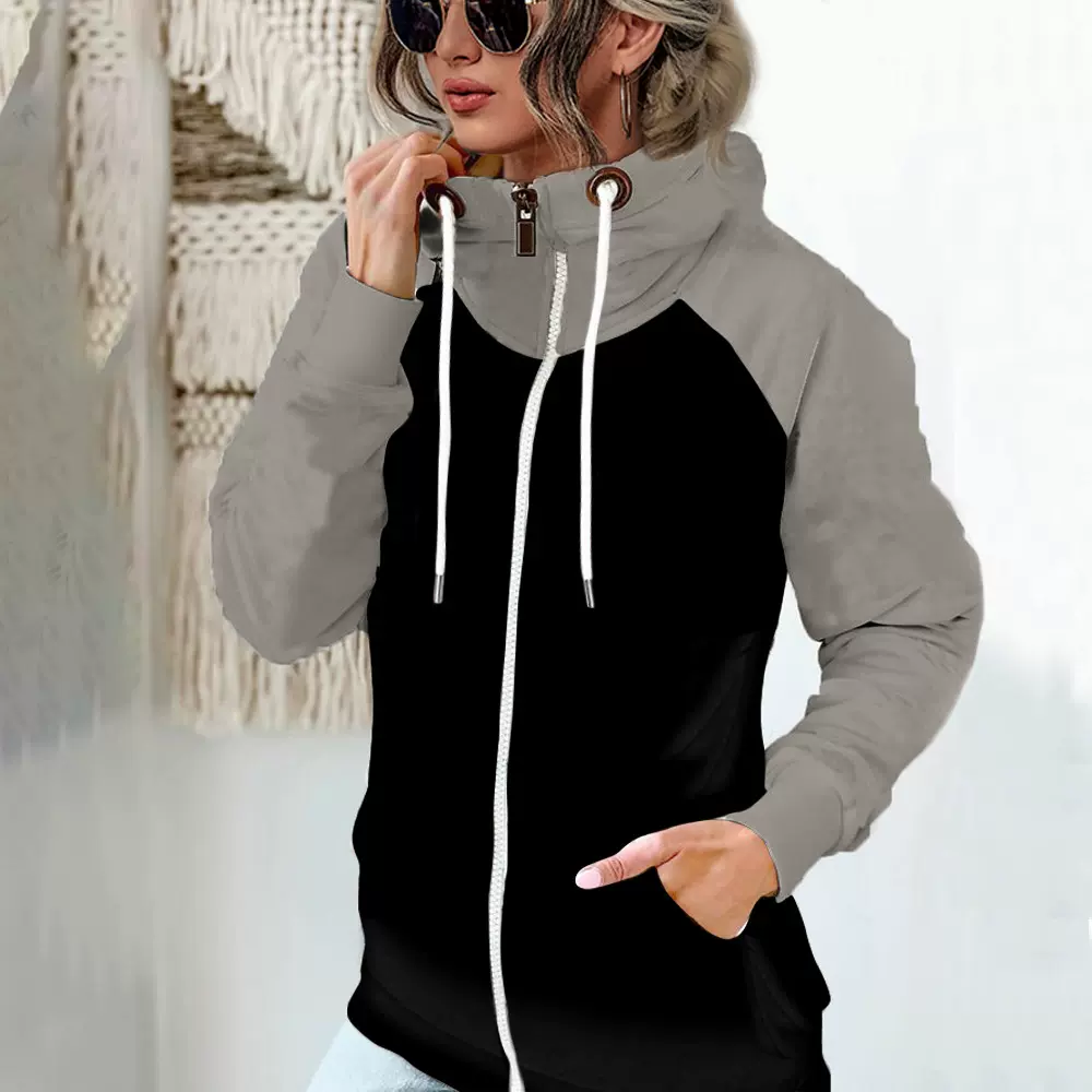 欧美亚马逊外贸女装外套热销2025秋冬大码新款加绒卫衣女厚宽松