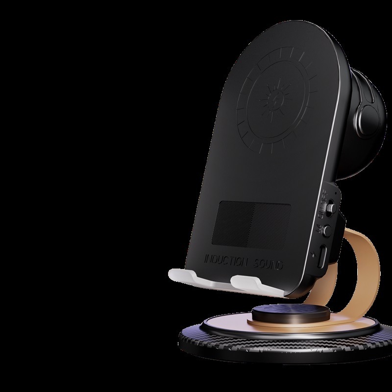 外国貿易 2025 新しい金属回転ワイヤレス充電携帯電話ホルダー Bluetooth オーディオ誘導と接続雰囲気ライト|undefined