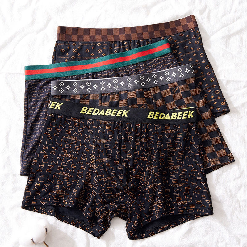 체크스타 4팩 [체크+녹색줄+별+문자]