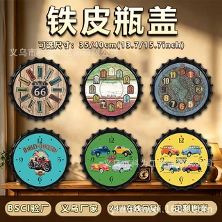 批发跨境咖啡店酒馆啤酒吧厨房饭店台球室会所美式装饰瓶盖铁皮画