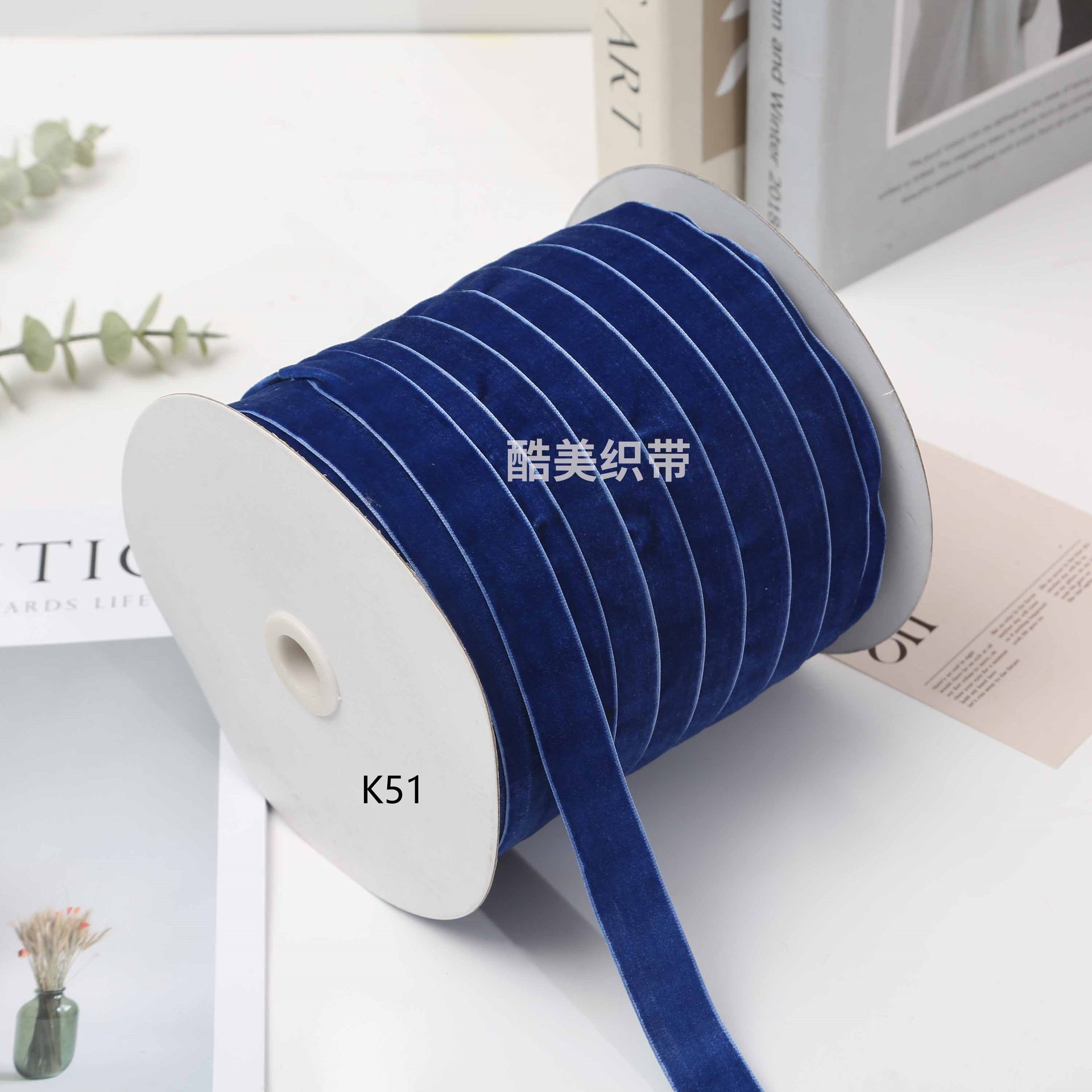 Stock 1.5cm / 2cm / 2.5cm unilateral cinta de terciopelo de terciopelo de color diy arco hecho a mano