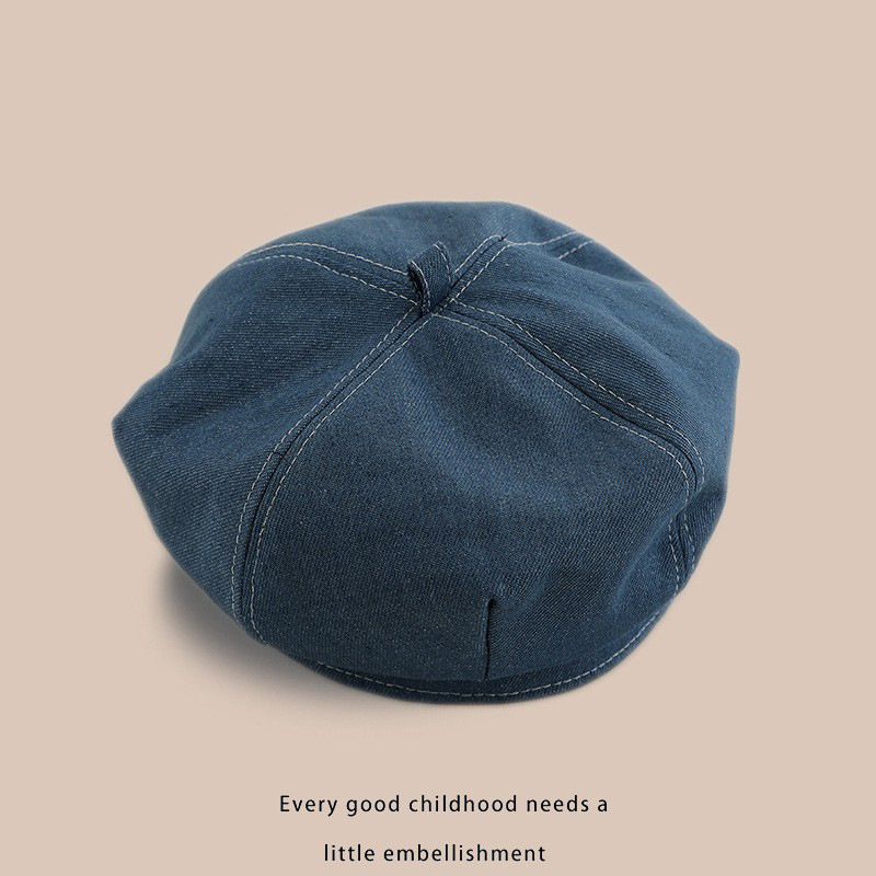 Niños japoneses vaqueros boina primavera y otoño delgada retro generales sombrero de ocho ángulos sombrero pintor bebé