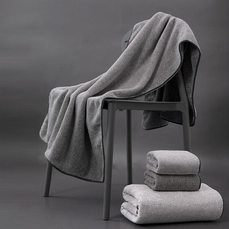Cross-Border Bamboo Charcoal Fiber Set, Soft Gray Quick-Drying Face Wash Towel, Adult Home Daily Use Towel, Bath Towel