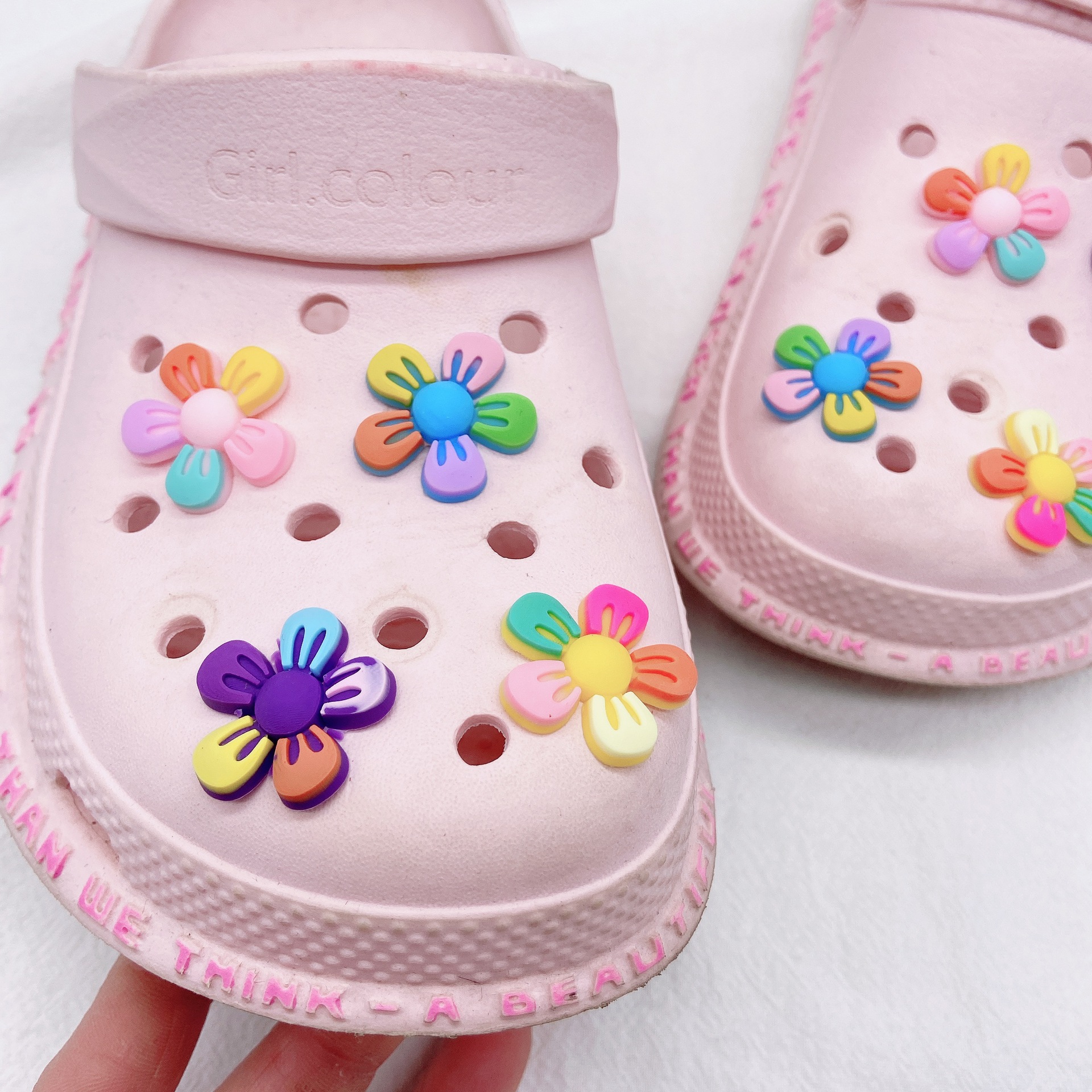 Flower Pattern Flower Shoe Accessories Plastic Slippers Summer Shoe Buckle