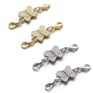Cross Border DIY Jewelry Buckle Magnetic Necklace Bracelet Buckle Closure Butterfly Bracelet Extension Buckle for Jewelry Making