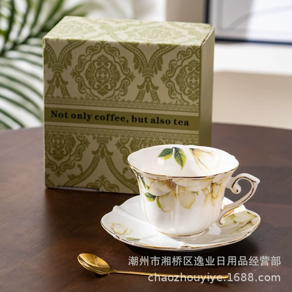 Magnolia cup and saucer (green color box)