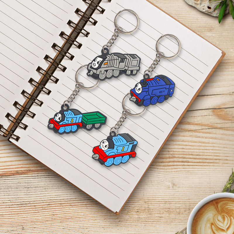 Cartoon Animated Thomas the Tank Engine Keychain Pendant Jewelry Pvc Soft Glue Amazon Cross-Border Special Supply Plastic