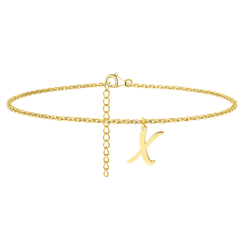 Simple Style Letter Stainless Steel Women's Anklet display picture 21