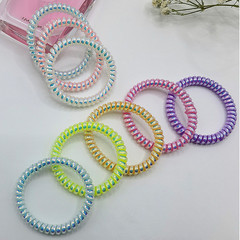 Fine Human Mermaid AB Color Phone Cord Bracelet Laser Glitter Rainbow Hair Ribbon Hair Accessory Yiwu Street Wholesale