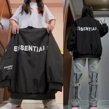 美式复古飞行员夹克外套女春秋韩版bf宽松棒球服潮