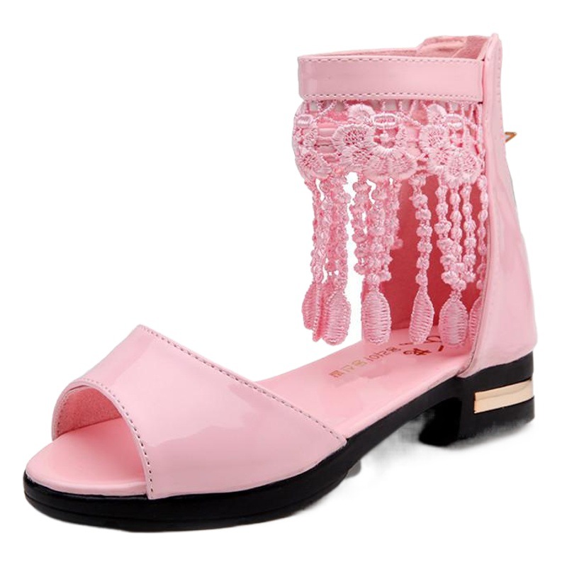 Girls' Sandals Summer 2026 New Fashion Children's Korean Style Princess Shoes for Older Children Soft-Soled Student Roman Shoes