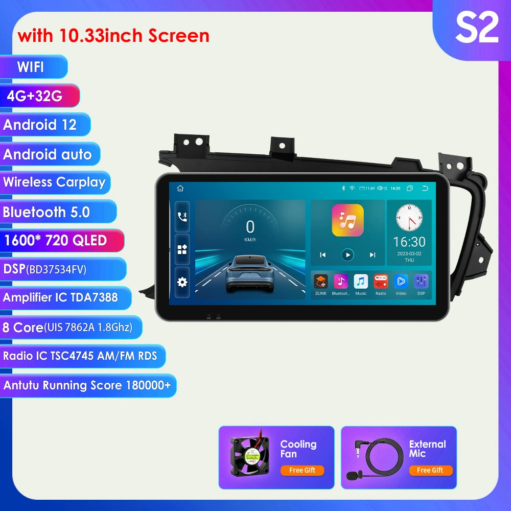 Экран 10,33 дюйма подходит для навигатора K5 Optima Android с беспроводным CarPlay