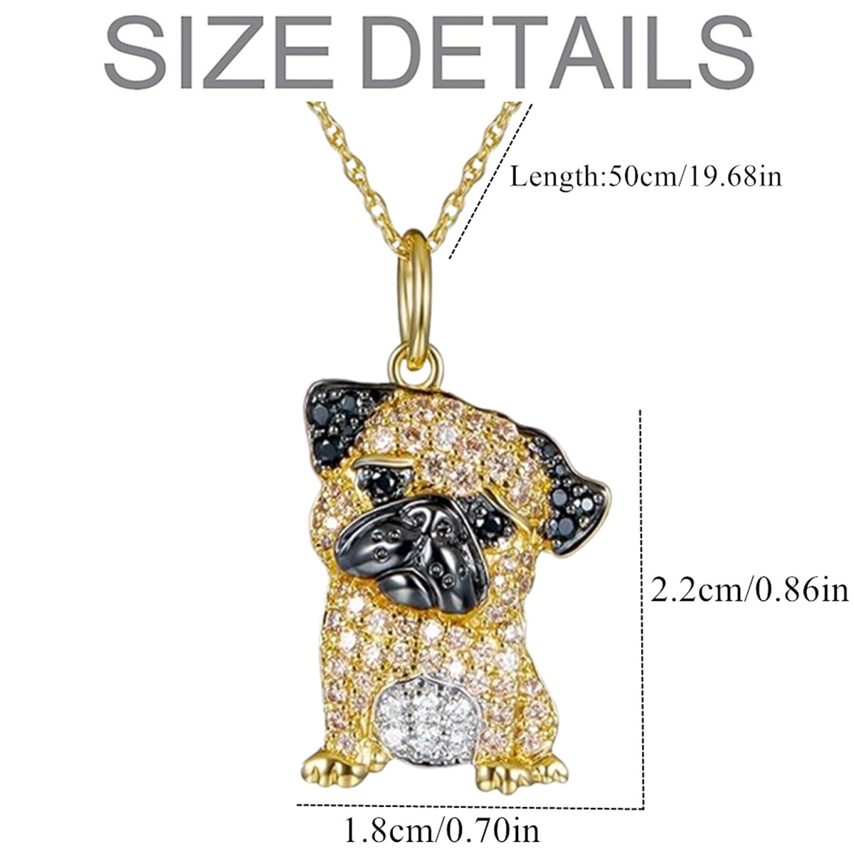 cable chain Chain Type 1 Piece Quantity Cute Dog Artificial Crystal Zinc Alloy Cable Chain Pendant Necklaces Wholesale