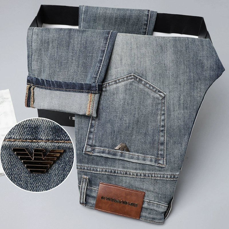 Тонкие эластичные джинсы, брюки, корейский стиль, Slim Fit, (международная торговля)