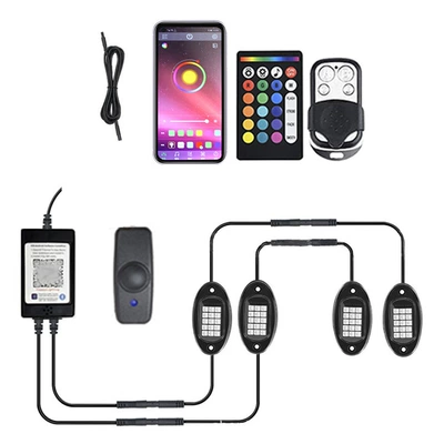 Cross-border hot car RGB chassis light off-road vehicle bottom music rhythm light LED colorful APP remote control atmosphere light (Other lights) - one-to-four-appsingle-control-model