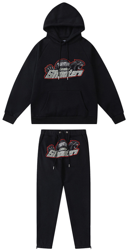 Trapstar Rainbow degradado carta cabeza de tigre bordado con capucha suéter pantalones largos deportes casual traje forrado de lana