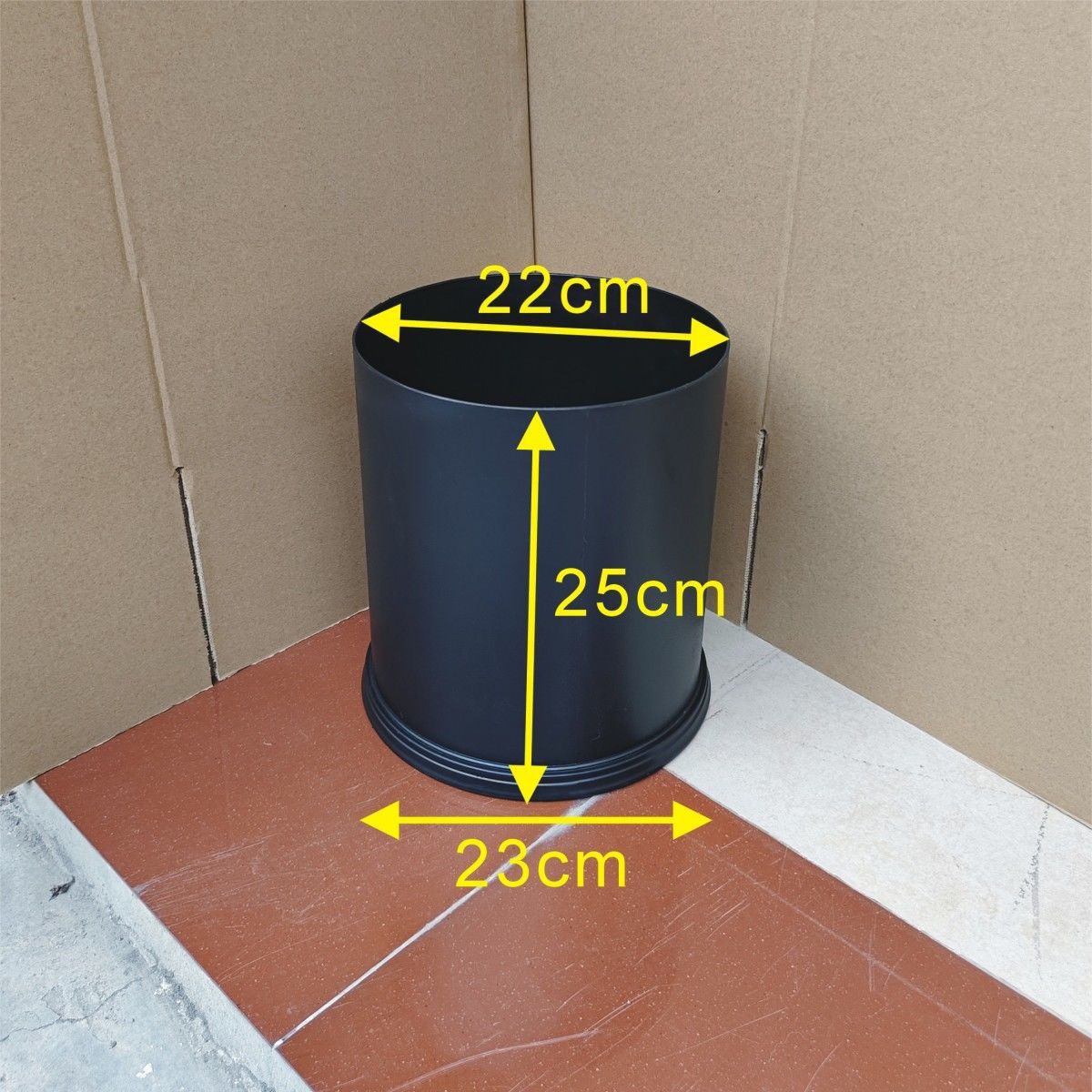 Cubo de ceniza interior negro de oficina sin cubierta de cocina de hotel de basura comercial de gran capacidad de plástico cuadrado engrosado