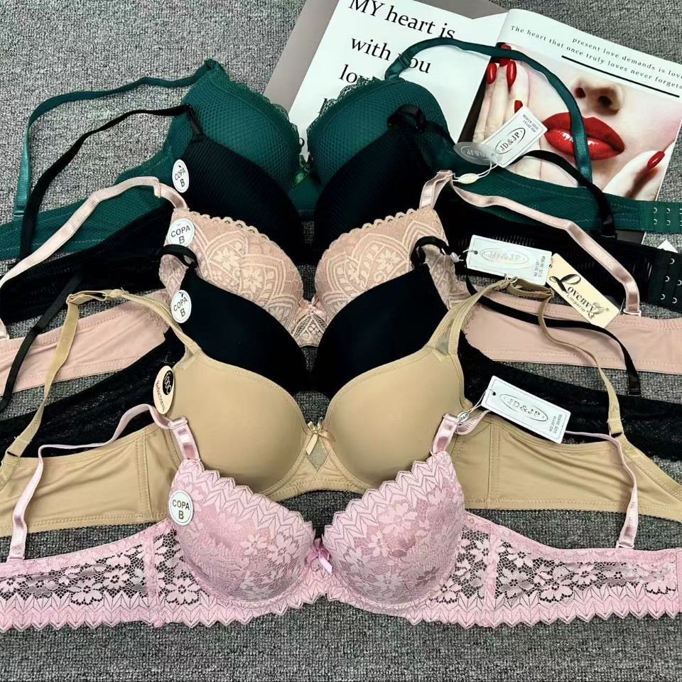 Sujetador de ropa interior lisa de encaje, mujeres reunadas, pecho grande cómodo, pequeño, soporte superior, taza ultrafina al por mayor