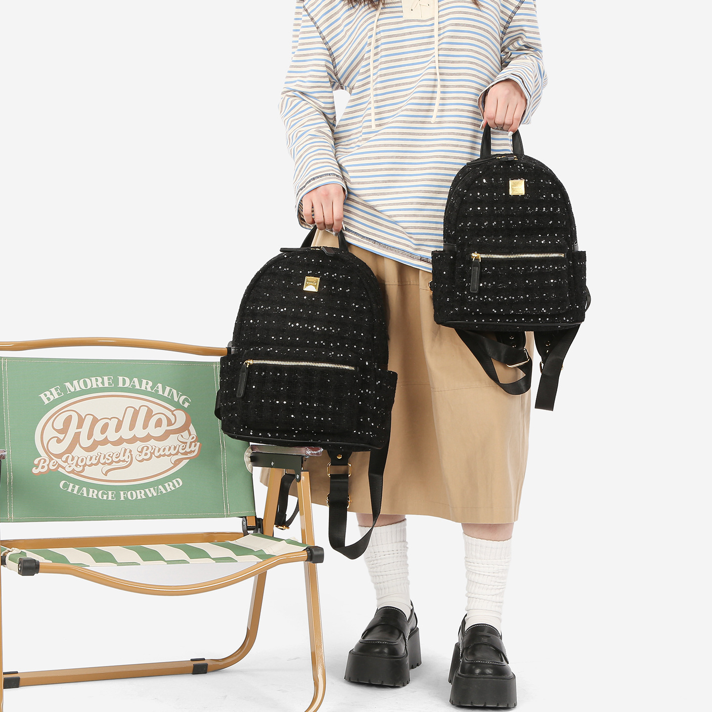 Mochila de moda de sequillas de gran capacidad de mochila de viaje 2026 nueva moda de mochila de damas
