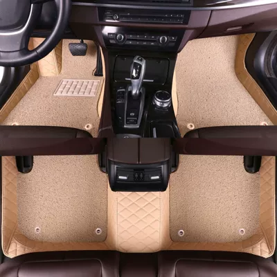 Modelə uyğun ayaqaltı – Q7 all-inclusive car mat - ordinary-double-beige-beige-silk-ring