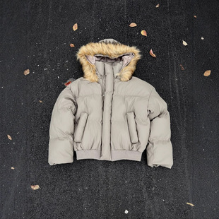 Detachable Large Fur Collar Hooded High-grade Cotton-padded Coat Men's Thickened Cotton-padded Coat High-end Warm-keeping Puleather Cotton-padded Coat Bread Suit