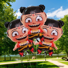 网红哪吒气球铝膜气球卡通气球夜市摆摊飘空气球非自封口气球哪吒