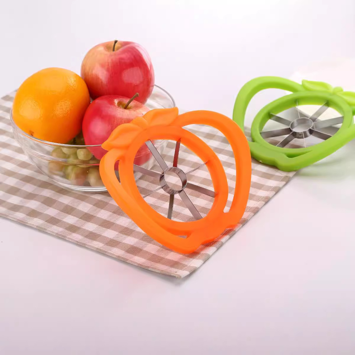 Separador de frutas de desnucleo, cortador de plástico, cortador de frutas de manzana de acero inoxidable, cortador de frutas de manzana grande