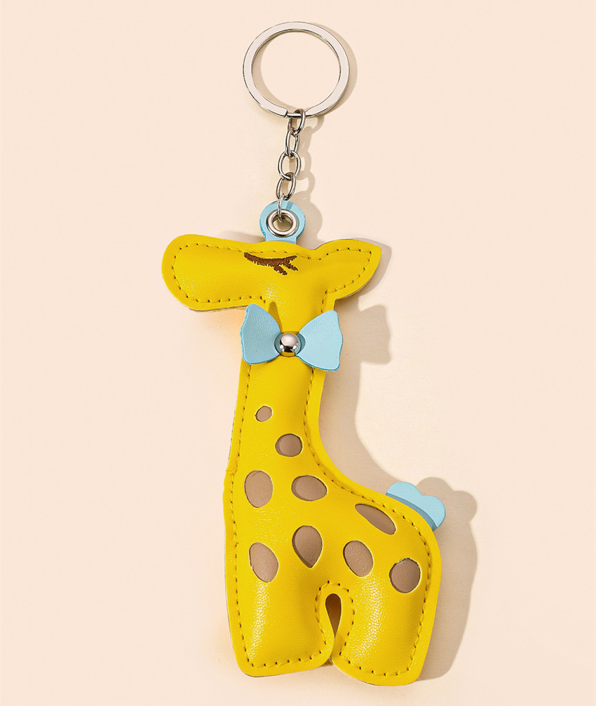 Keychain Classification Cartoon Style Cute Giraffe Pu Leather Metal Unisex Keychain
