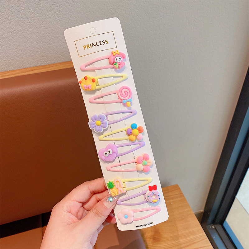 Clip de cabello auténtico para niños, clip de cabello rotos para chicas, clip de cabello no dañado, tarjeta de cabello de fresa, cartón de dibujos animados, clip de cabello lateral para bebés.